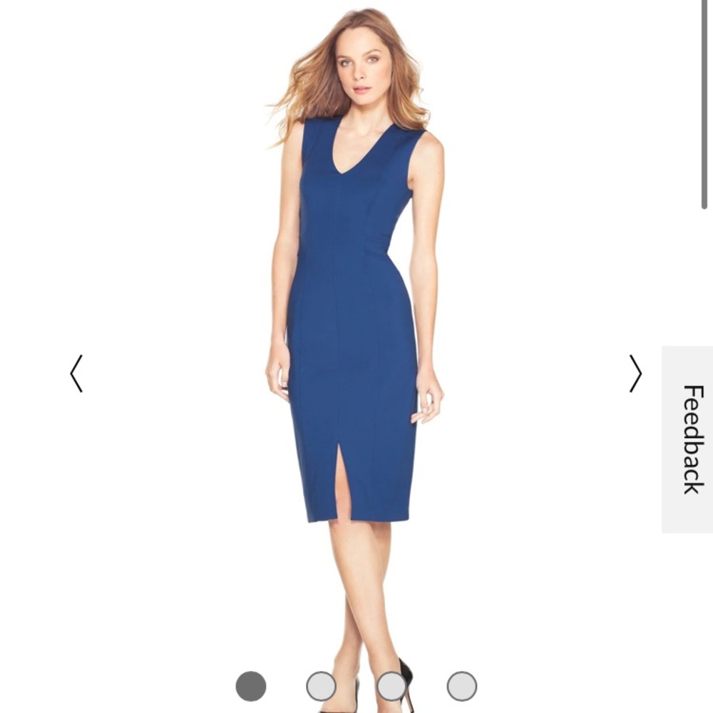 White House Black Market Blue Seamed Sheath Dress. Size 00/XS